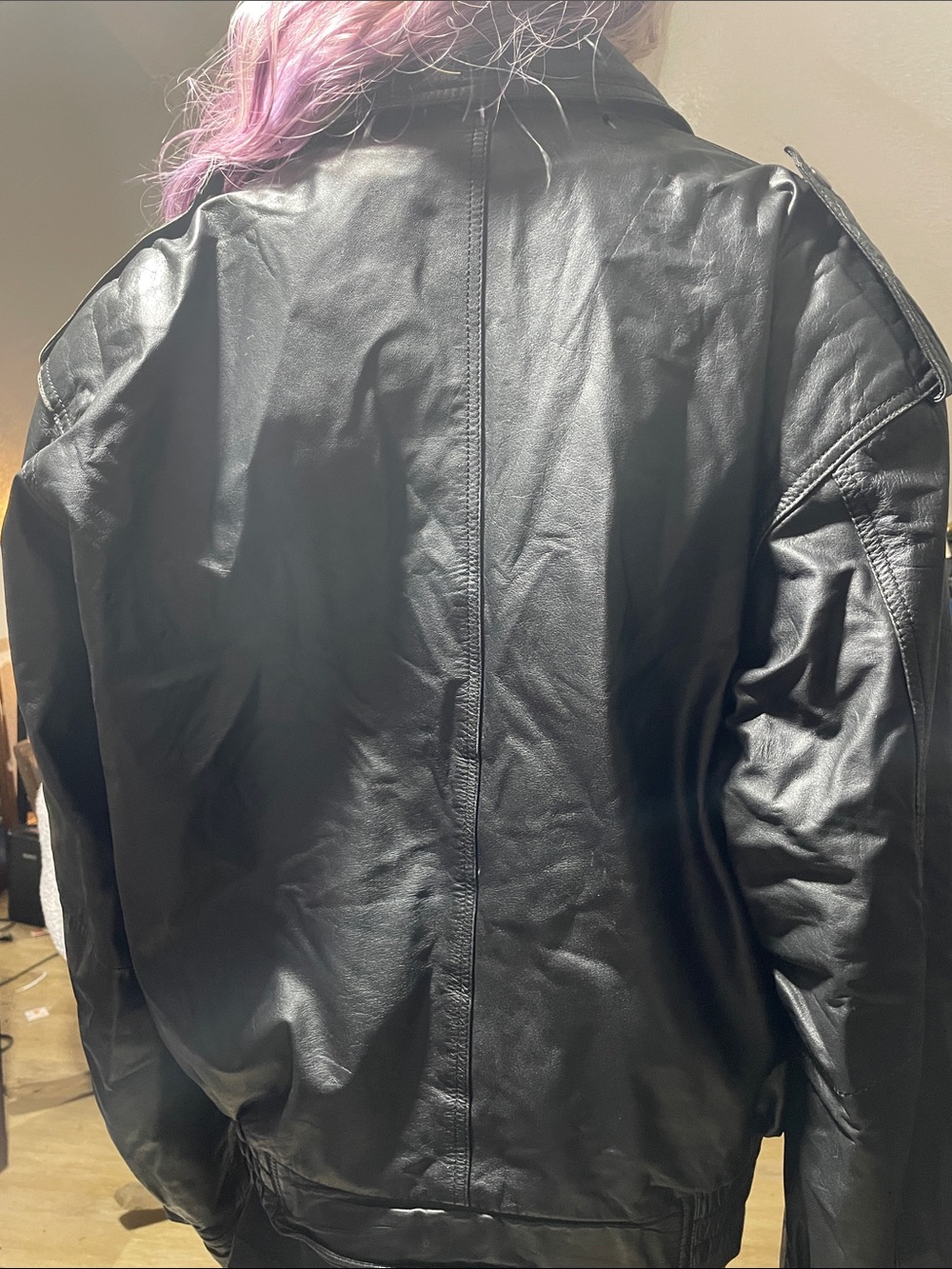 Black Leather Biker Jacket - Women's Classic Moto Style - Picture 3 of 8